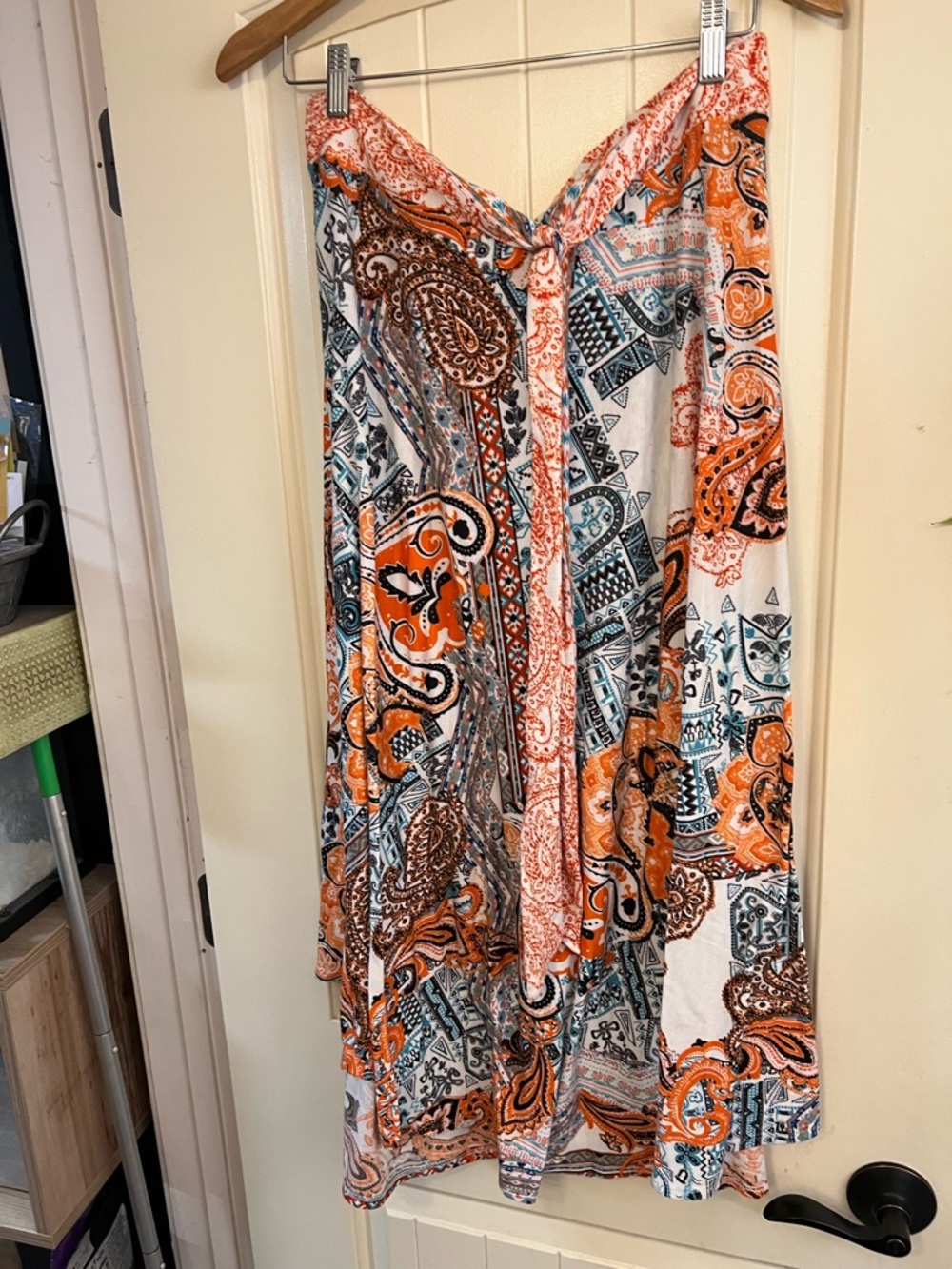 JohnPaulRichard Orange, Teal & White Printed Maxi Skirt